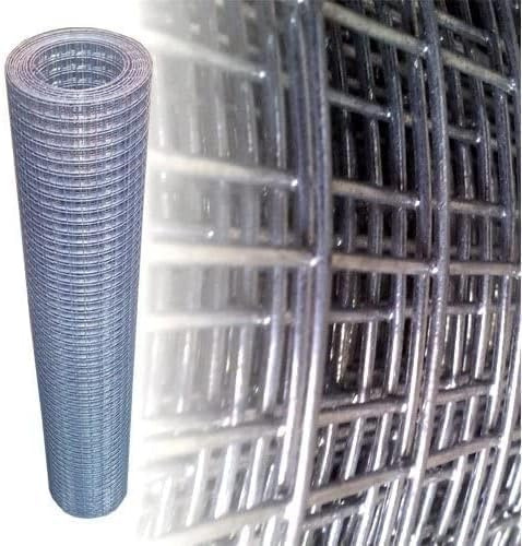 Rete Recinzione Elettrosaldata Metallica Zincata o Plasticata VERDE maglia 50X75 mm Rotolo 25 mt (ZINCATA, H:150CM)