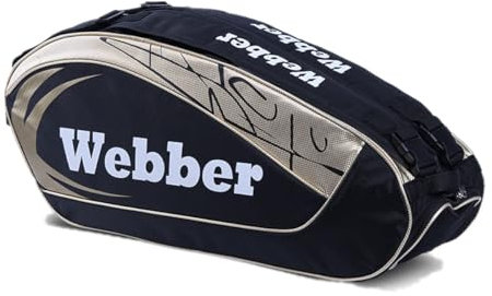 Sport Tent Schlägertasche Tennisrucksack Tennis Badminton Squashtasche Badmintontasche Tennisausrüstung Sport Reisetasche für Damen Herren 5-12 Schlägertasche Schwarz
