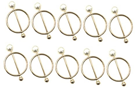 Lurrose 10stücke Kleidungsecken-knotenschnallen Metall Clipring Schal-dekorationsschnallen T-shirt-clips Für Hemden Schals