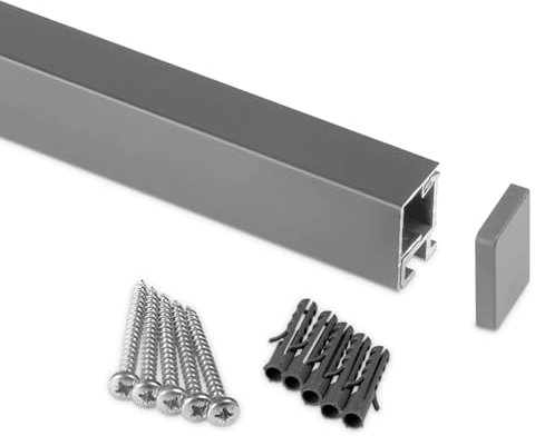 Kesseböhmer Linero style Küchenreling Edelstahloptik 1800 x 22 x 29 mm Alu Relingsystem von SOTECH