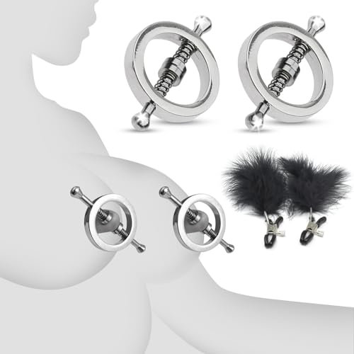 FLUTOY Nippelklemmen Brustwarzen Set,BDSMs Spielzeug hart Sex Spielzeug ab 18 für Paare extrem Brustwarzen Stimulator Frau SM Sexspielzeug extreme Paare BDSMs Toys (2 Paar)