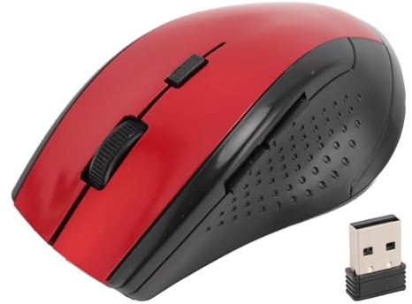Annadue 2,4-G-Funkmaus, Kompakte Optische Maus für Laptop-Computer, Desktop-PC mit Zuverlässiger 2,4-GHz-Funktechnologie, Schnelle Datenübertragung, Tastenlebensdauer von 3 Millionen (Rot)
