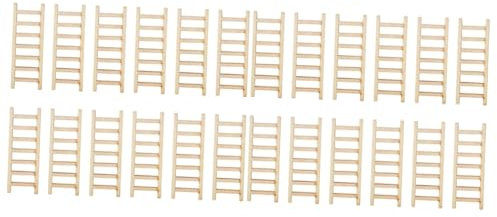 SAFIGLE 40stücke Miniatur Holzleiter Für Sandtisch Und -landschaften Dekoration Häuser Und Spielzeughäuser Gartenornamente Bastelaccessoires