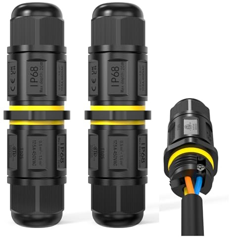 Kabelverbinder & Abzweigdose Wasserdicht IP68, 3-Polig kabelverbindung für Kabeldurchmesser Ø3-9 mm, Kabel verbinder für Verbinden Sie Kabel im Haus, im Freien oder erdkabel, Flammhemmendes