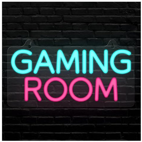 BYAMBD Luz de Diseño de Digital Gaming Room Letrero De Neón Luz LED Para Decoración De Pared De Juegos Alimentado Por USB Para Dormitorio Bar Tienda Decoración De Fiesta 31.1cm×16.4cm