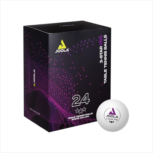 JOOLA Palline da ping pong 3-Star, qualità premium, 3 stelle, eccellenti caratteristiche di gioco e lunga durata, compatibili con ambienti interni ed esterni,24 pezzi