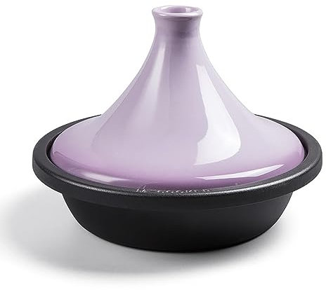 Cast Iron Moroccan Tagine Pot, Tagine Pot Moroccan Cast Iron Micro Pressure Cooker with Tapered Lid 10.6 Inches Tajine Compatible with Induction Cooktops Suitable for Stew Fry(Color:Purple)