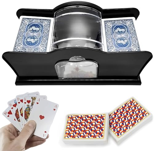 JIAMIAN Hand Cranked Shuffling Machine, Shuffling Machine, Card Issuing Machine, Manual Card Mixer, Capable Of Washing 2 Decks Of Cards, Used For Playing Three Kingdoms Kill Poker Board Games