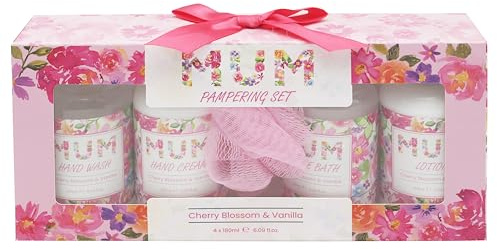 The Leonardo Collection Jennifer Rose Gallery Mum Pamper Set | Hand Wash, Hand Cream, Lotion & Bubble Bath | Luxurious Skin Care & Relaxing Bath Soak | Cruelty-Free Spa Gift Set for Women