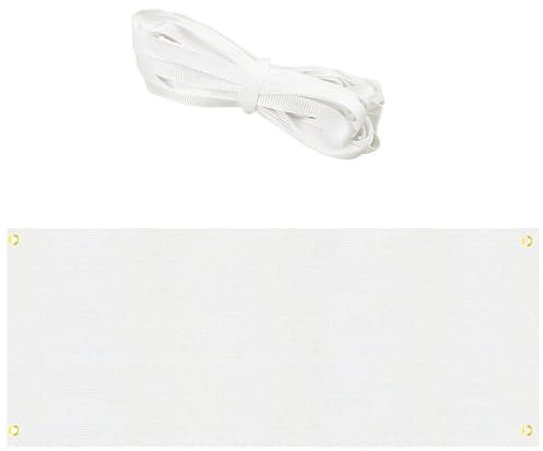 Jortmrd Striscione Personalizzato Bianco Grandi Banner Poliestere Personalizzato con Corda Sospensione 6m Fai Da Te Parete Esterna Interna (180x60cm)