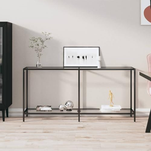 Fasba Konsolentisch Konsole Beistelltisch Flurtisch Sideboard Ablagetisch Wandtisch Frisiertisch Transparent 160x35x75,5 cm Hartglas