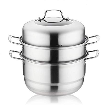 28 cm Edelstahl Dreischichtiger Dicker Dampftopf Suppendampfer Universal-Kochkessel für Induktionsherd Gasherd Topf