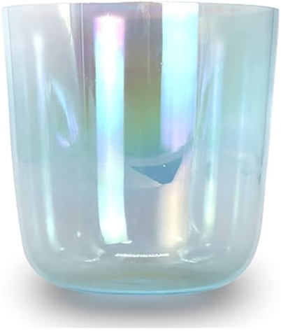 UZAMIRLEX Ciotole per Il Canto in Cristallo di Qua 6 Pollici, for la guarigione Sonora e la Meditazione, bilanciamento dei Chakra del Corpo, Regolazione dello Stato emotivo(Blue,440Hz)