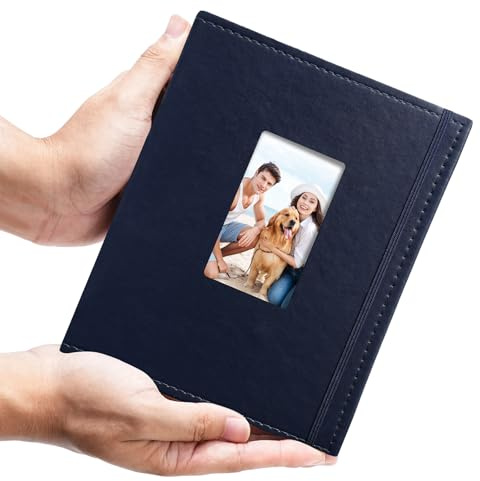 Vienrose Álbum de Fotos Instax Mini para 208 Fotos Compatible con Fujifilm Instax 12 11 90 Polaroid Snap Kodak Zink, 104 Bolsillos por Álbum Azul (1 Paquete)