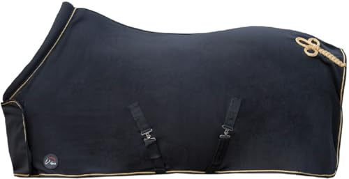 HKM Abschwitzdecke mit Kragen, Schwarz/Gold, 125 cm