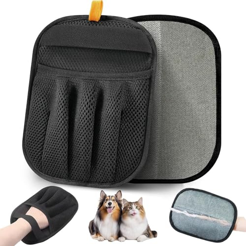 MIELUU 2-Pack Electrostatic Pet Hair Remover Gloves - Reusable Dog & Cat Grooming Mittens for Furniture, Carpet & Auto Upholstery - 5-Finger Design for All-Around Fur Cleaning
