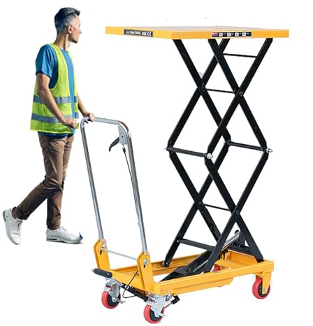 Chariot élévateur à Ciseaux, Table élévatrice hydraulique, Chariot Pliable, Capacité Robuste, Double Ciseaux, pour manutention Transport matériaux,150KG