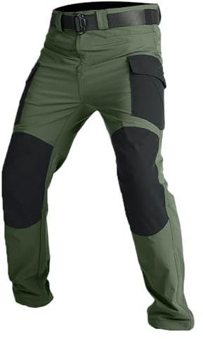 TOFOTL Pantaloni Lavoro Tasche, Pantaloni Uomo Cargo Elastici in Vita, con Tasche per Ginocchiere, Tasche Multiple, Tessuto Confortevole, Usura Esterna Resistente E Durevole