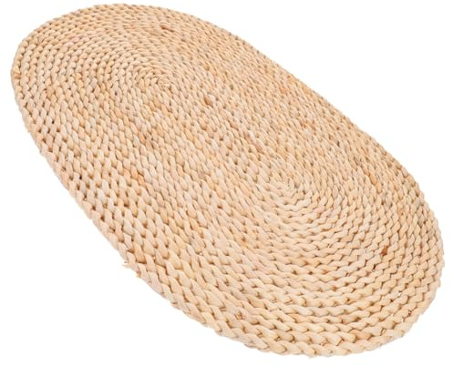FUNOMOCYA Tischset 30x45cm mit Rutschfester und Hitzebeständiger Oberfläche Jute aus Getrocknetem Maisblatt Gewebtes Platzset im Natürlichen Design für Haushalt