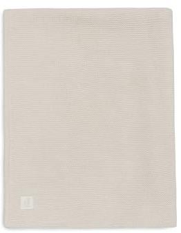 Jollein Babydecke Basic Knit - Oatmeal/Velvet - 110x150cm - Baumwolle - Für Kinderbett - 2.0 TOG - OEKO-TEX Zertifiziert