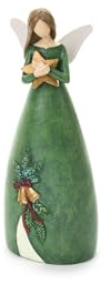 NUVOLE DI STOFFA Statuina Angelo di natale in resina Giostra 8x5xH20 Cm 4 varianti(1 unità) VARIANTE: A