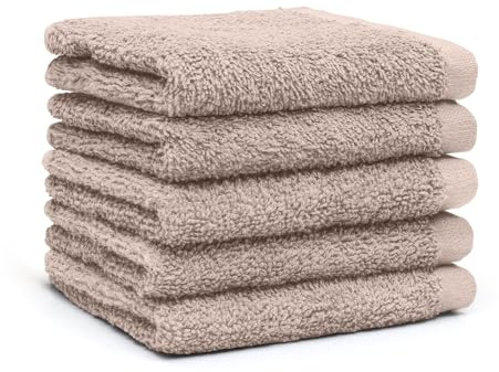 Björk Waschlappen 5er Set Mocha Frottee Gesichtstücher aus 100% Baumwolle Weiche, Waschbare & Wiederverwendbare Reinigungstücher Saugfähige Handtücher für Gesicht & Körper