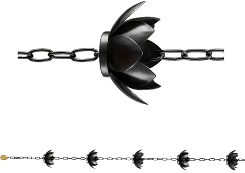 AWJUWHBJ Regenkette, Blumen-Set, rostbeständig, Regenkette, Dachrinnenadapter für Dachrinnen, Fallrohre, Dekoration, Heimwerker