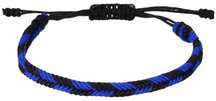 sourcing map Braided Rope Bracelets, Plaid Pattern Adjustable Woven Bracelet Cord Handmade String Stylish Accessory