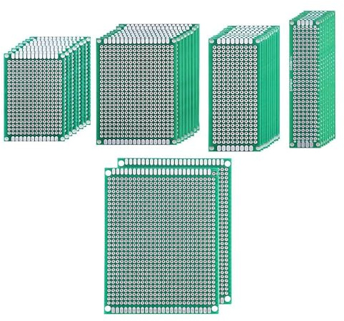 Juego de 36 placas PCB multidimensionales, prototipado de fibra de vidrio de 1,6 mm de grosor para circuitos analógicos y proyectos de placa de circuito