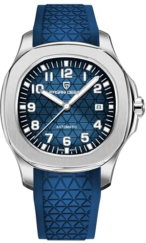 Pagani Design elegante orologio da uomo meccanico automatica cassa ottagonale acciaio inossidabile movimento giapponese 8215 cinturino fluorogomma impermeabile orologio sportivo