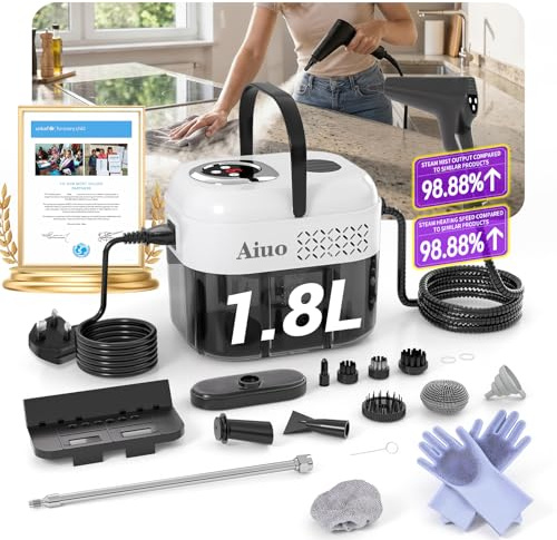 2026 New Dual Control Handheld Steam Cleaner, 1.8L | USA HSD Technology—Sterilization 99.99% | graphene heating technology—8S rapid heating | Steam cleaner handheld 4M long, Suitable for all scenarios
