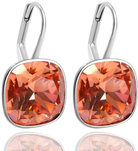 925 Silber Ohrringe Marken Kristalle Orange Silberohrringe Padparadscha NOBEL SCHMUCK