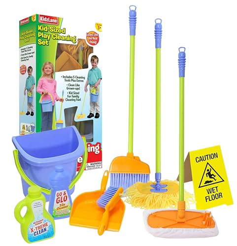 kidzlane Set di Pulizia per Bambini - Mini Giocattoli per la Pulizia Ideale per Bambini di età Compresa tra 2-4.
