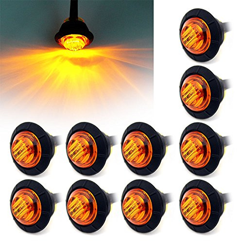 Ricoy LED ronde étanche 3/4 pour lampe avant, arrière, de côté, feu de position de voiture ou camion, 12 V