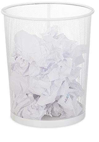 Relaxdays Papierkorb 2er Set, Büro & Jugendzimmer, offen, rund, weiß | Papiermülleimer, Metall, HxD: 35 x 29,5 cm