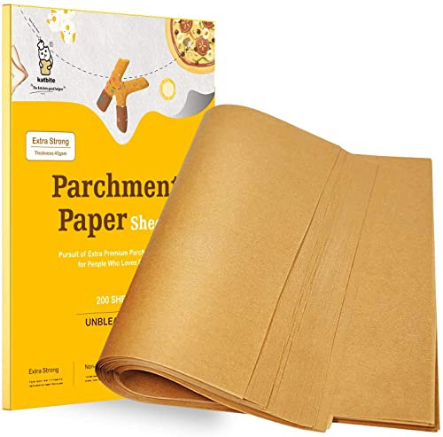 katbite Braun Backpapier Zuschnitte, 200 Blatt 30 x 40 cm Backpapier, zum Backen von Keksen, Kochen, Backen, Braten