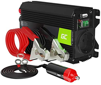 Green Cell Pro 300W/600W 24V a 220V/230V Onda sinusoidal modificada Inversor de Corriente DC AC Power Inverter Transformador de Voltaje para Camion con Puerto USB