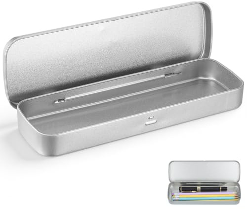 TOYANDONA Metall-Federmäppchen, rechteckig, Metalldosen, Leere Blechdose, Scharnierbox, Stift-Aufbewahrungsbehälter für Stifte, Bleistifte, Make-up-Pinsel