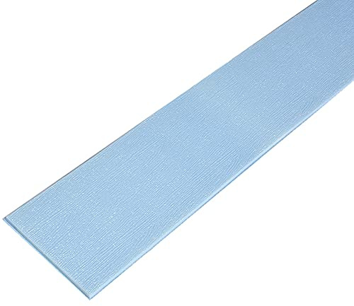 XiinxiGo Battiscopa Flessibile Autoadesivo PVC Finta Venatura del Legno Impermeabile per Cucina, Bagno, Salone, Ufficio, TV Sfondo,Azzurro,8Pezzi(70 * 11 CM)