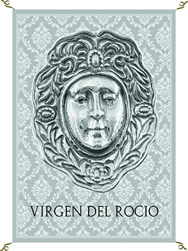 Porras E&B Virgen del Rocio Medalla Balconera Colgadura Repostero 70x100 cm Regalo Romeria el Rocio Candelaria Almonte