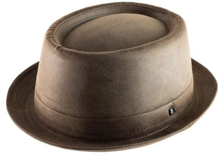 B Collection - Pork Pie Hüte wasserabweisend Herren Dyoni Wax - Size 55 cm