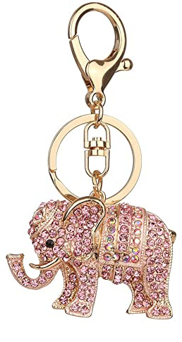 iSpchen Schlüsselanhänger Personalisiert Bling Strass Elefant Auto Schlüsselband Damen Charm Schlüsselanhänger Key Organizer Schlüsselringe Geldbörse Dekoration anhänger Taschenanhänger