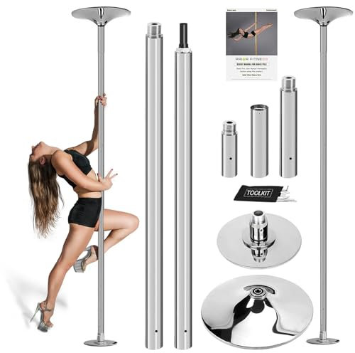 45MM Dance Pole Stange - Hochwertige Höhenverstellbare Poledance Stange für das Tanzen im Innenbereich, mit statischer & drehbarer Funktionalität - Robustes Design für Zuhause, Fitnessstudio