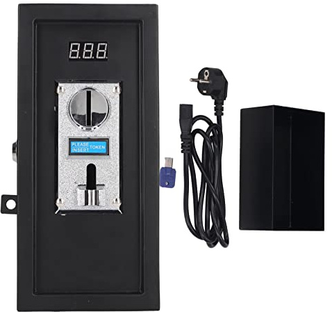 Caja de Control de Temporizador de Monedas, Caja de Temporizador de Monedas Caja de Temporizador de Control que Funciona con Monedas para Secadora Lavadora Sillón de Masaje Enchufe de la UE 110-220V C