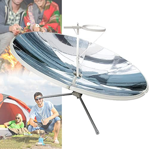 Cuiseur Solaire Outdoor,Cuiseur Solaire à Concentration 1800 W,Four Solaire Parabolique à Haute Efficacité,Barbecue de Camping en Plein Air,Outil de Concentration des Aliments,Durable,Pas de