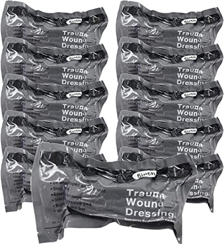 DYHQQ 10 paquets de bandages israéliens de 6 pouces, bandages de compression hémostatiques avec double scellage sous vide stérile, pansements d'urgence pour traumatismes par pression