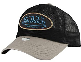 Von Dutch Trucker Cap Boston Black Schwarz Beige, Size:OneSize