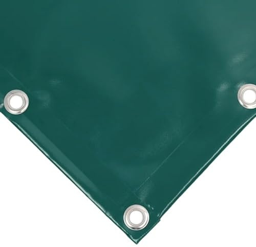 Telo Impermeabile Occhiellato da Esterno in PVC 650 gr/m² Tendone con Occhielli ogni 50 cm e Orlo di Rinforzo, Telo Plastica Impermeabile Antivento, Antipioggia, Antimuffa, VERDE (8 x 10 m)