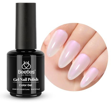 Beetles 15 ml UV Gel Nagellack Perle Jelly, Nagellack Glasierter Donut Pearl Transparent UV LED Maniküre Nagelstudio DIY Nagelkunst Design für Anfänger Gel Polish