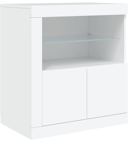 vidaXL Sideboard mit LED-Beleuchtung Weiß 60,5x37x67 cm